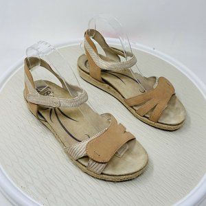 ABEO Alina Sandals Size 8 8M Espadrille Flats Beige Tan Comfort Walking Shoes